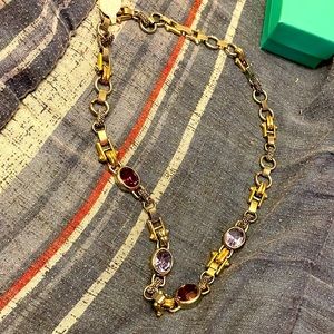 Vintage 925 Sterling Silver Gemstone Necklace 18”